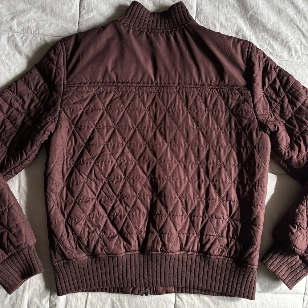 PrAna Diva Bomber Quilted Sherpa Lined Jacket Womens S Brown Wood Outdoor GORP - Picture 7 of 16